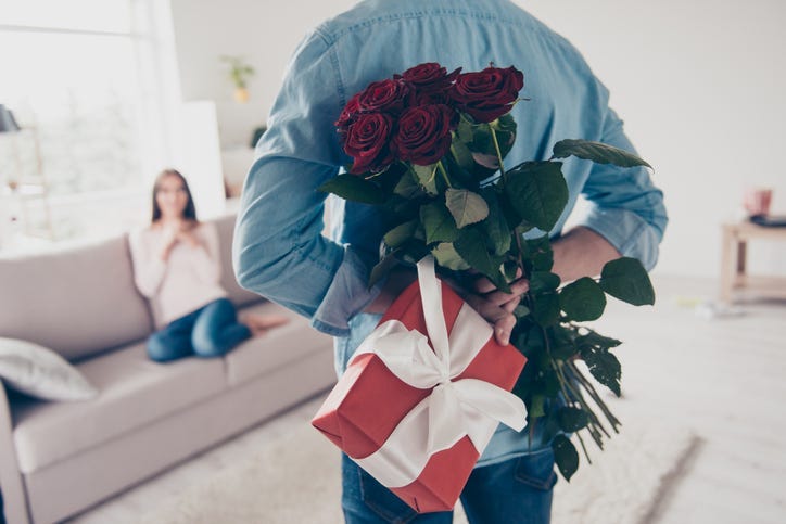 Husband Giving Flowers