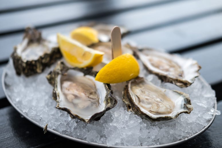 Oysters, Lemons, Ice, Bucket