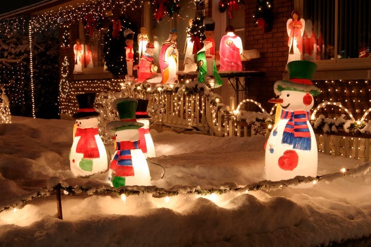 Christmas lights on a house