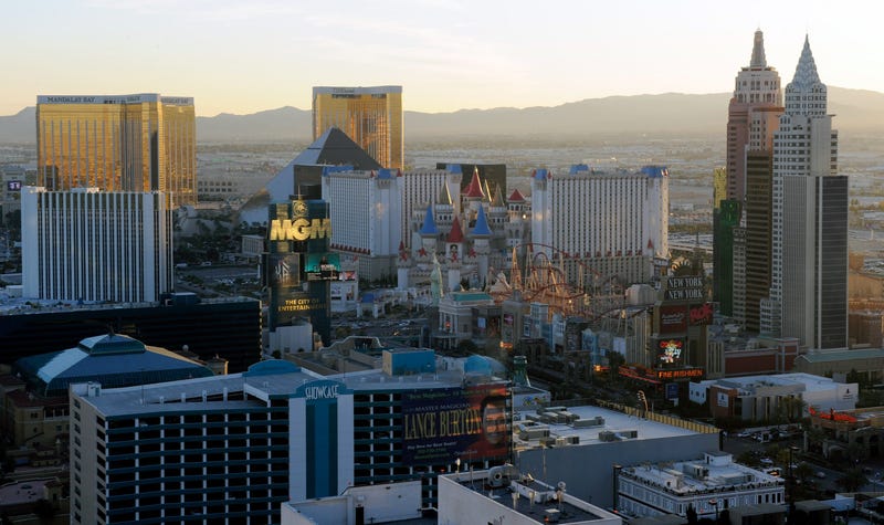 A general view of hotel-casinos on the south end of the Las Vegas Strip on November 20, 2009