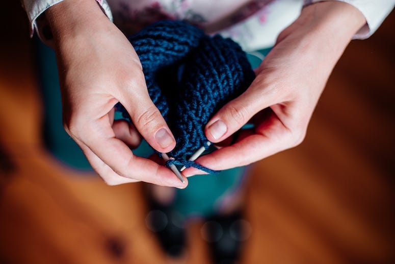 Woman, Hands, Knitting, Yarn, Needles, Wool