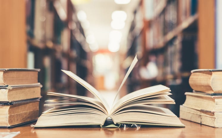 Books in library.