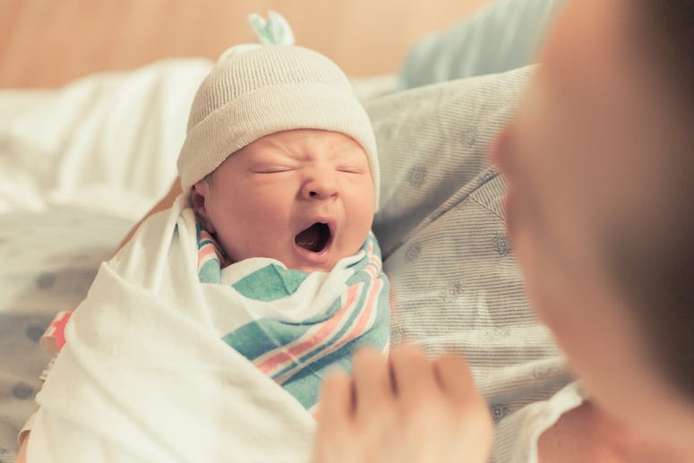Newborn, Baby, Boy, Son, Mother, Yawning