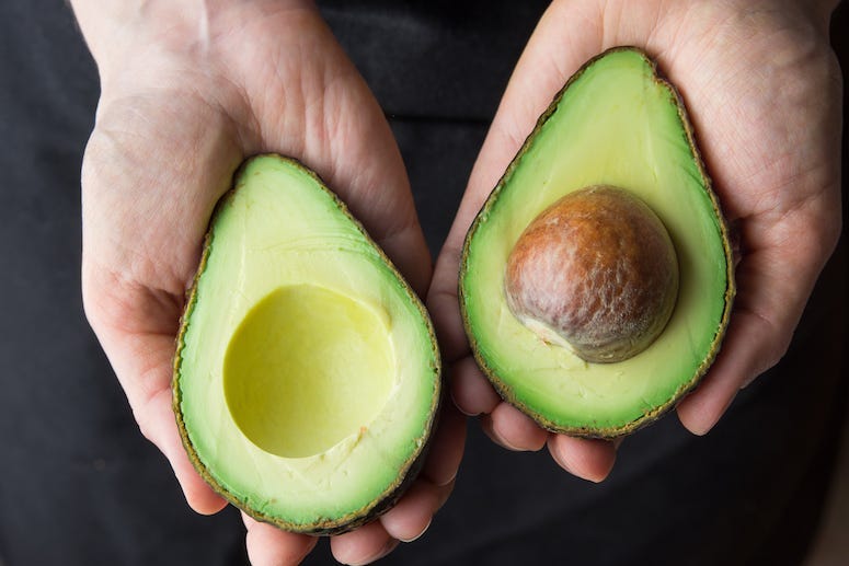 Fresh, Avocado, Sliced, Pit, Green, Organic, Woman Holding Avocado