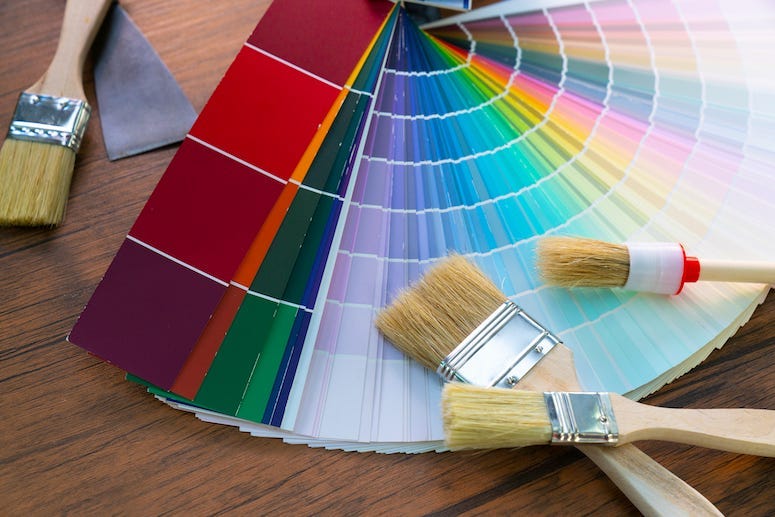 Paint, Swatches, Work Table, Decorator, Brushes, Colors