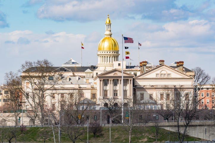 New Jersey state capitol building in Trenton.