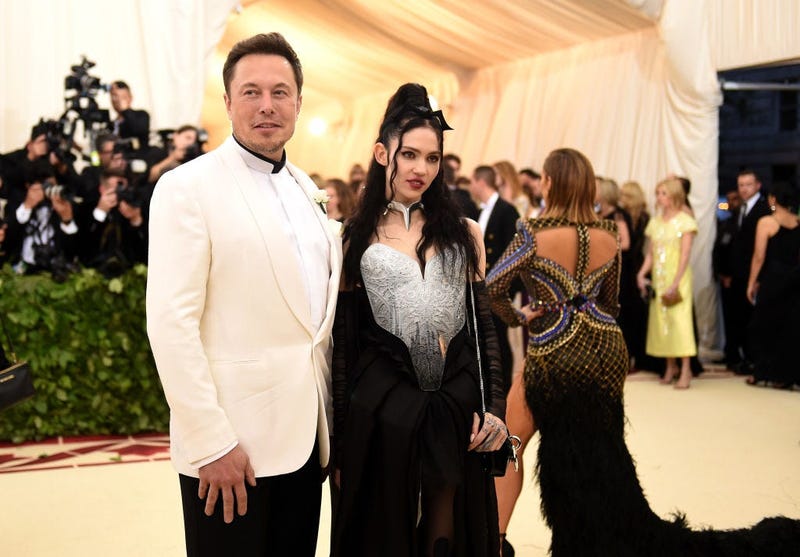 Elon Musk and Grimes attend the Heavenly Bodies: Fashion & The Catholic Imagination Costume Institute Gala at The Metropolitan Museum of Art on May 7, 2018 in New York City