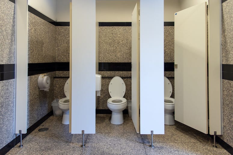 Bathroom, Stalls, Doors Open, Toilet, Restroom