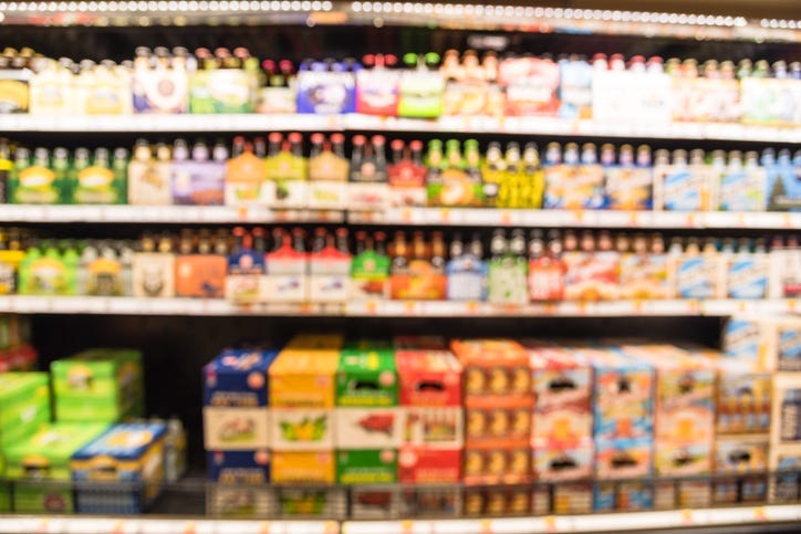 Out of focus Beer aisle 