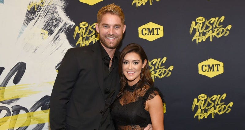 Brett Young and Taylor Mills attend the 2018 CMT Music Awards at Bridgestone Arena on June 6, 2018 in Nashville, Tennessee.