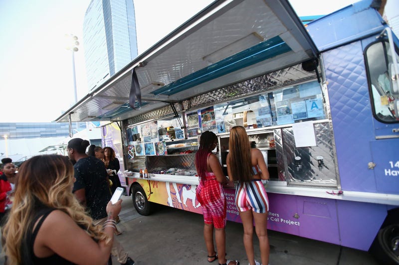 LOS ANGELES, CA - JUNE 22: Food truck on display at the 2018 BET Experience Fan Fest at Los Angeles Convention Center on June 22, 2018 in Los Angeles, California.