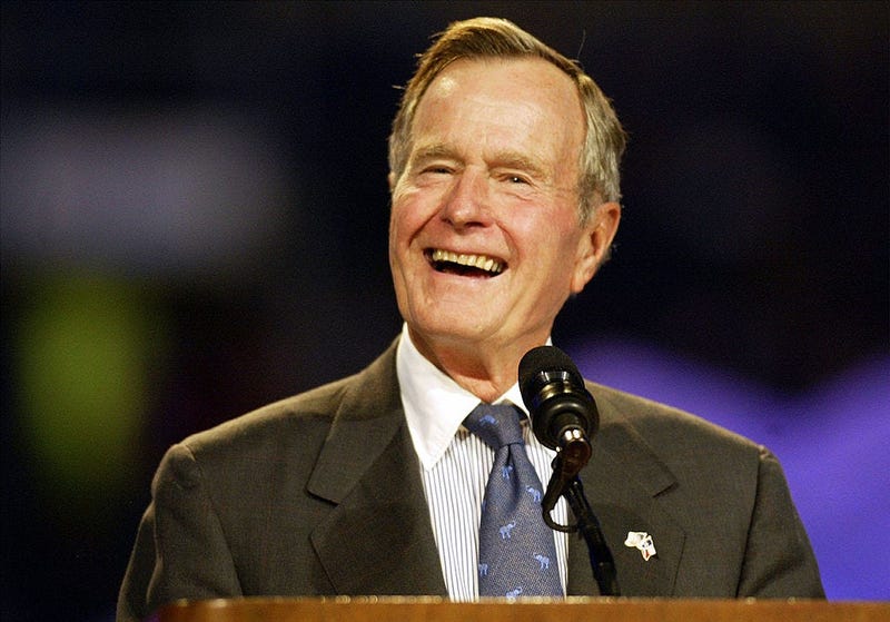 Former U.S. President Bush during Billy Graham Crusade