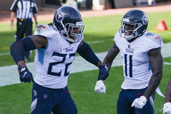 Derrick Henry and AJ Brown