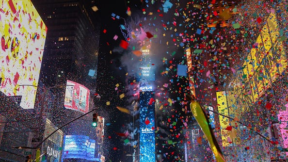 PHOTOS: Happy New Year! Limited revelers return to Times Square to usher in 2022