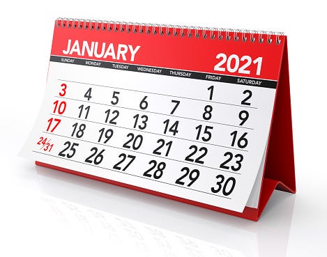 January 2021 Calendar