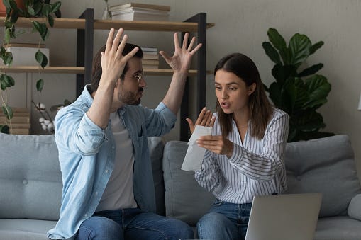 Couple Arguing Finances
