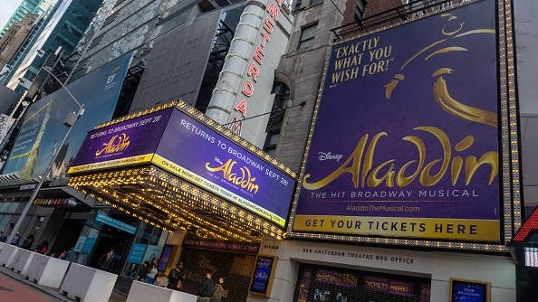 Cancelan segunda noche de 'Aladdin' en Broadway por casos de COVID