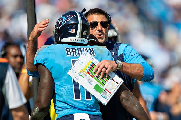 Mike Vrabel and AJ Brown