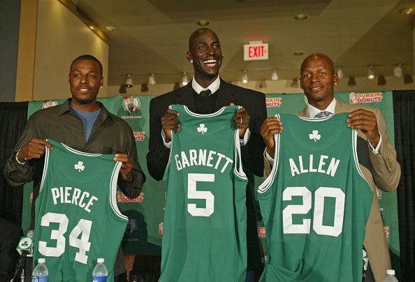 Paul Pierce, Kevin Garnett and Ray Allen