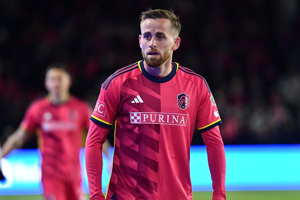 Rasmus Alm #21 of St. Louis City SC during a game between San Jose Earthquakes and St. Louis City SC at CITYPARK