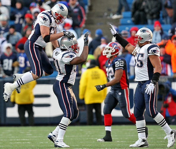 Mike Vrabel, Jerod Mayo, Fred Jackson and Junior Seau
