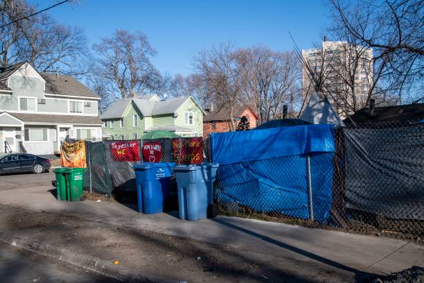 A homeless encampment in the East Phillips neighborhood.