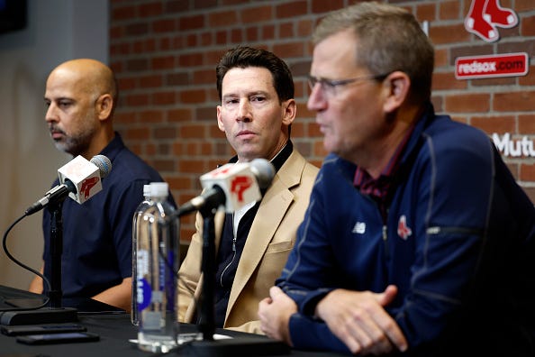 Craig Breslow, Sam Kennedy and Alex Cora
