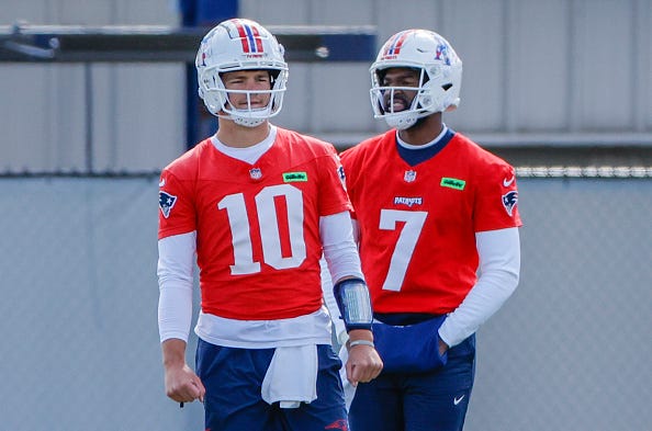 Drake Maye and Jacoby Brissett