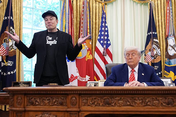 Donald Trump and Elon Musk at odds