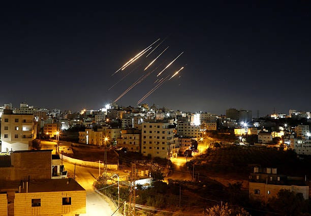 Iranian Missiles fly over Tel Aviv in Israel