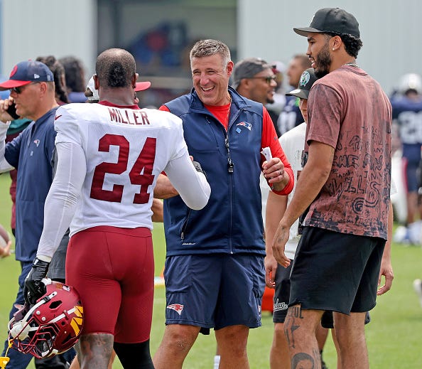 Von Miller, Mike Vrabel and Jayson Tatum