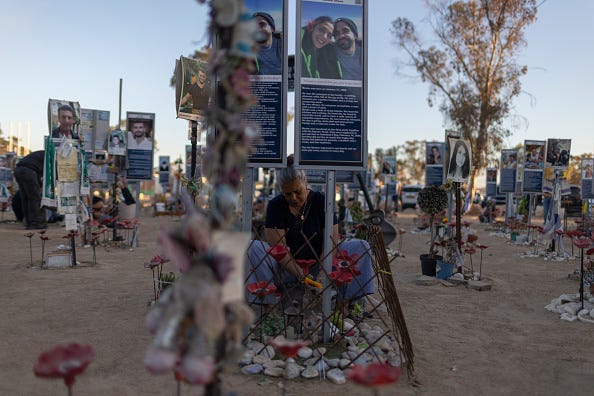 Memorial site at the Nova music festival on the second anniversary of the Hamas attack near Kibbutz Reim, southern Israel, on Tuesday. Oct. 7, 2025.