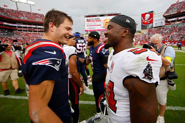 Drake Maye and Lavonte David
