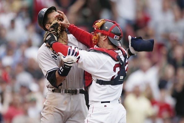  Jason Varitek and Alex Rodriguez 