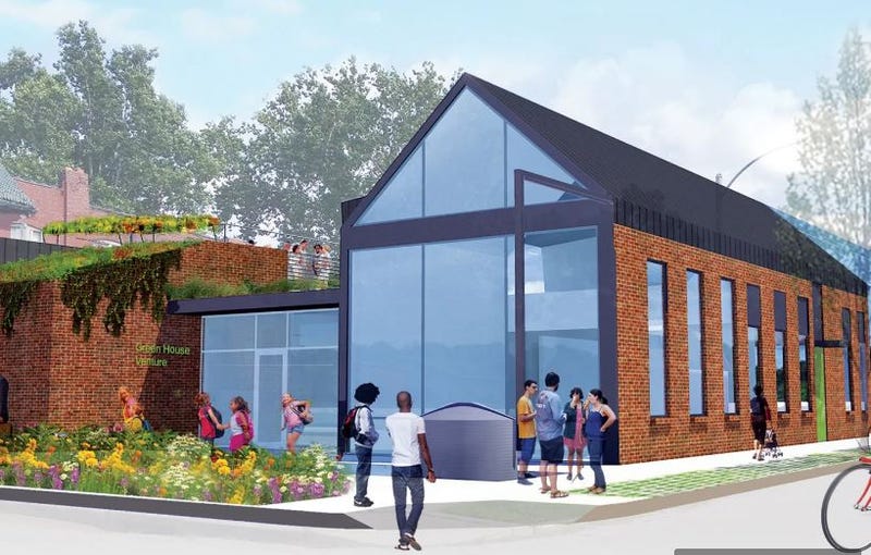 Rendering of the new Green House Venture building on DeTonty