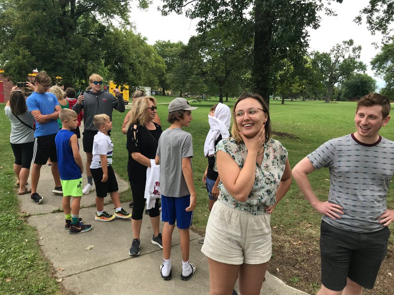 line for the slide on Belle Isle