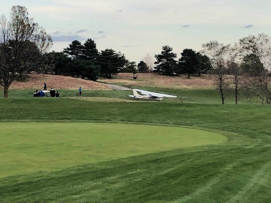 A small plane made an emergency landing at The Glen Club golf course on Sunday, Nov. 3, 2019. 