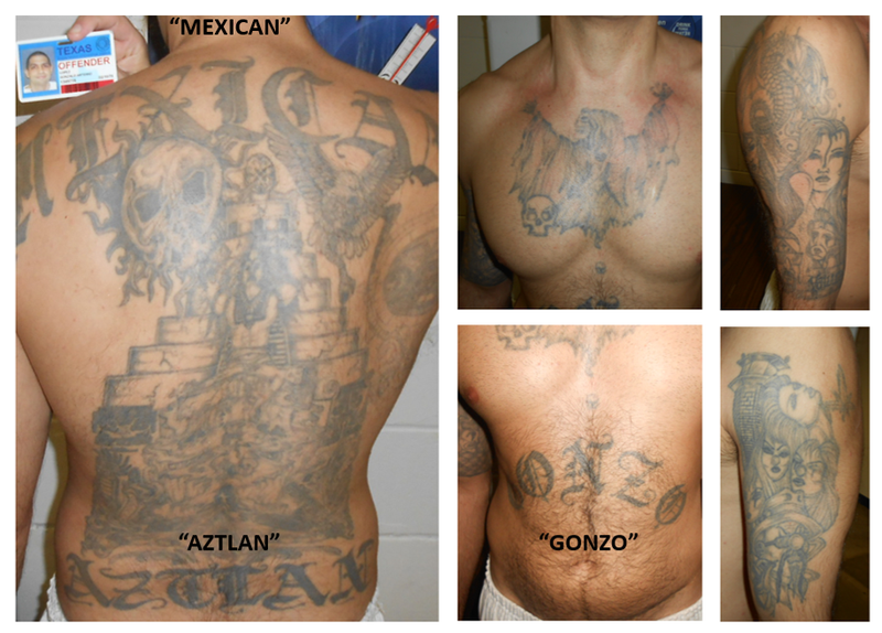 Tattoos on Gonzalo Lopez. 