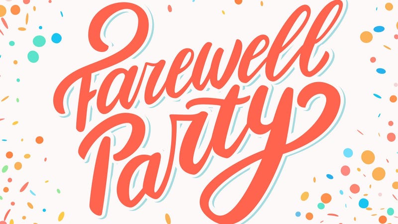 Farewell party. Vector handwritten lettering banner. - stock illustration