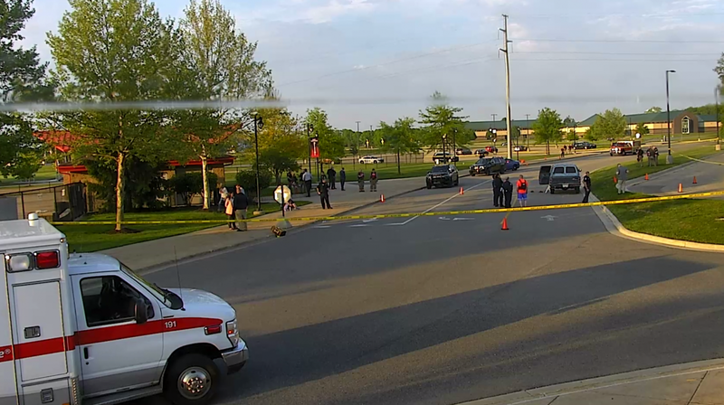 scene of high school graduation shooting