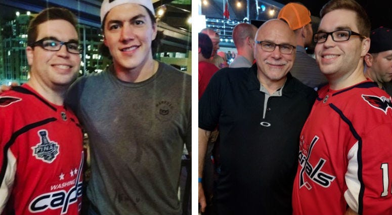 Grant Paulsen with Barry Trotz and T.J. Oshie 