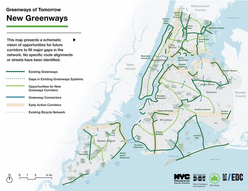 The greenway plan’s development was required under Local Law 115 of 2022 and is the first such plan developed in over 30 years