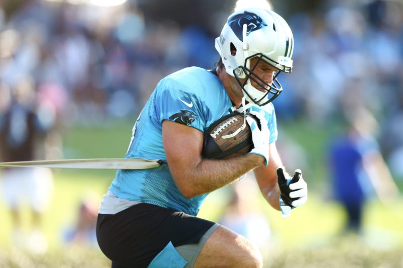 Jul 25, 2019; Spartanburg, SC, USA; Carolina Panthers tight end Greg Olsen (88) runs a drill during training camp held at Wofford College. Mandatory Credit: Jeremy Brevard-USA TODAY Sports