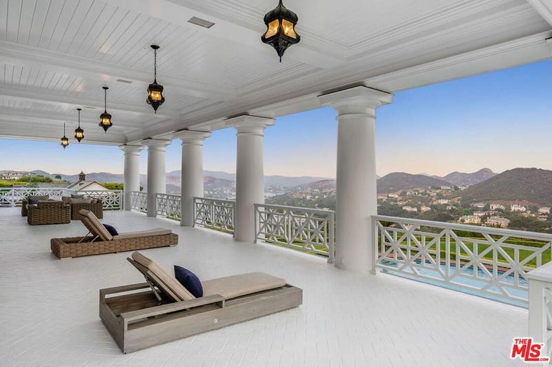A view of the Santa Monica Mountains at Gretzky's Thousand Oaks mansion for sale.