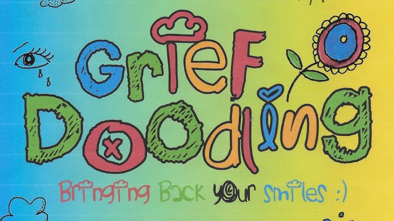 The cover of the Grief Doodling book. 
