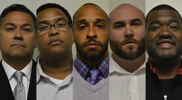 From left: Edwin Negron, Darin Collins, Alfred Gregory, Anthony Saxby and Randall Sims