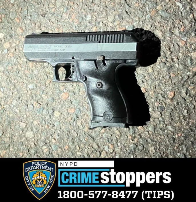 The illegally possessed gun allegedly used by the suspect.