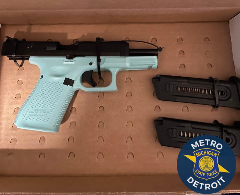 A gun seized by MSP troopers on M-10 in Southfield.