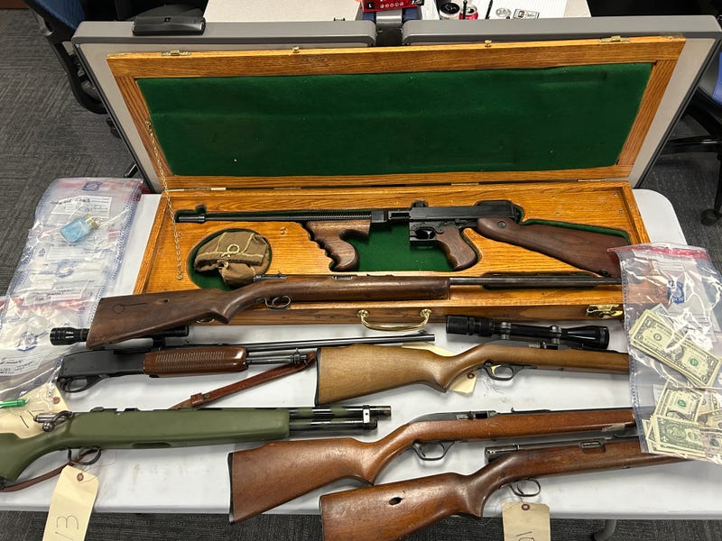 Firearms seized during a drug bust.