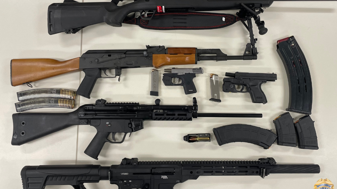 Long Beach PD released photo of weapons owned by man who threatened co-workers